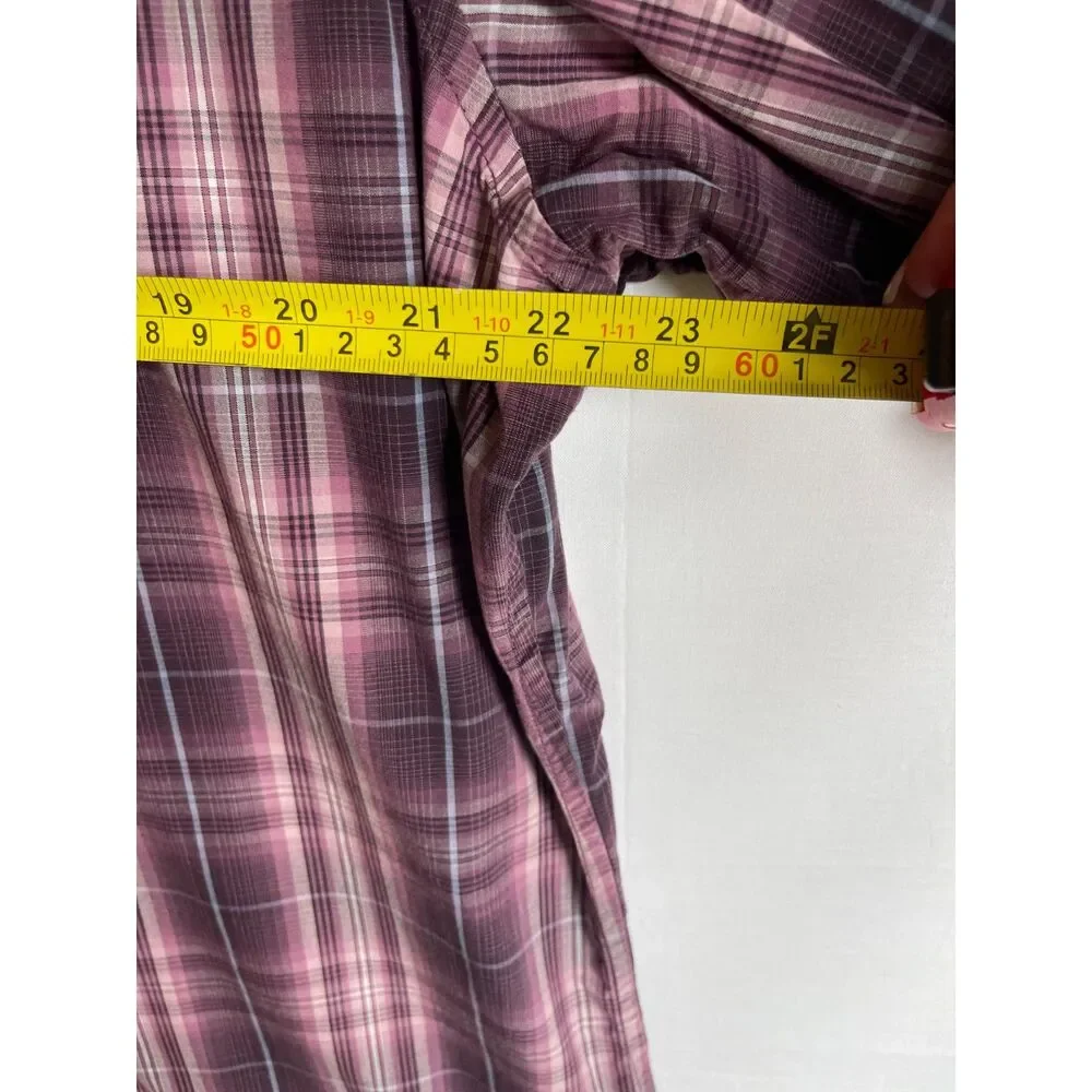 Banana Republic Men’s XL Purple Plum Plaid Button Down Shirt Long Sleeve